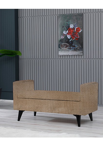 Toffet Bazalı Değiştirilebilir Kollu Süngerli Yüksek Plastik Ayaklı Puf Bench