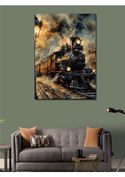 Kanvas Tablo Buharlı Tren 100X140 cm modelleri