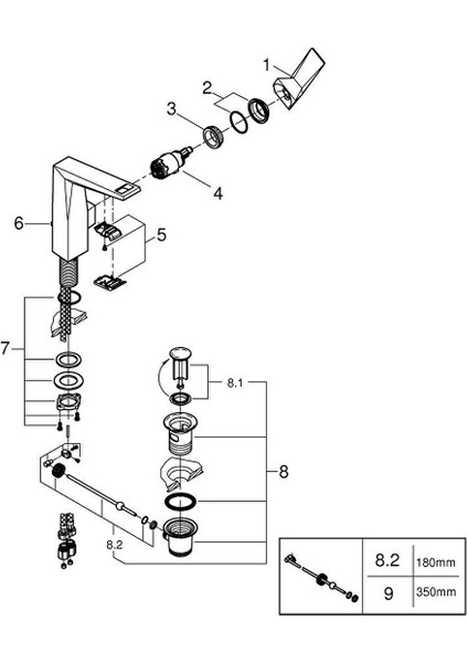 Allure Brilliant Tek Kumandalı Lavabo Bataryası 1/2" L-Boyut - 24344000 fiyatları