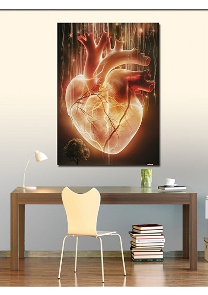 Kanvas Tablo Ateş Kalp 100X140 cm fiyatları