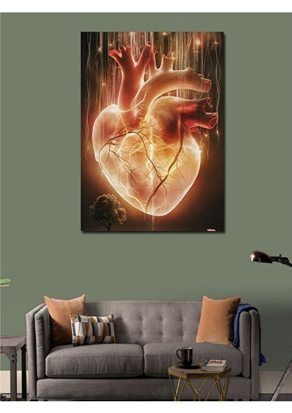 Kanvas Tablo Ateş Kalp 100X140 cm modelleri