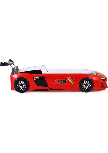 Kırmızı Arabalı Yatak V12 Audi Işıklı Full Plastik fırsatları
