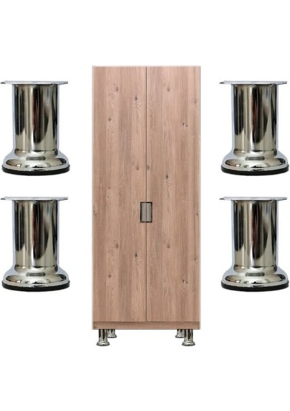 Metal Dolap Vestiyer Komidin Baza Ayağı 8 cm Çap 51 mm 4 Adet