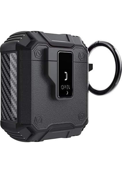 Airpods 3. Nesil ile Uyumlu Kılıf, Aç-Kapa Tuşu ile Düştüğünde Kapak Açılmaz, Yüksek Korum, Karbon Detaylar, Rahat Kullanım, Tuş ve Delikler Birebir Uyum, Premium Cover (Siyah) fiyatları