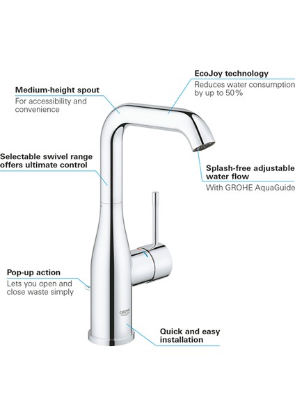 Tek Kumandalı Lavabo Bataryası L-Boyut 24174001 modelleri