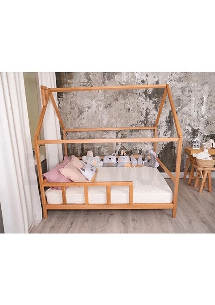 Ahşap Montessori Karyola - Masif Ahşap Karyola - Montessori Çocuk ve Bebek Yatak Opmont-02 100X200 cm fiyatları