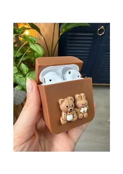 1. Nesil ve 2. Nesil ile Uyumlu Ayıcık Tasarımlı Kalın Silikon Kılıf - Brown fiyatları