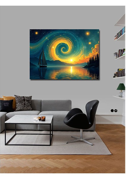 Kanvas Tablo Renkli Galaksi Döngüsü Çizimi 50X70 cm fiyatları