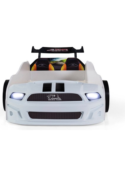 Beyaz Arabalı Yatak Sport Mustang Işıklı fiyatları