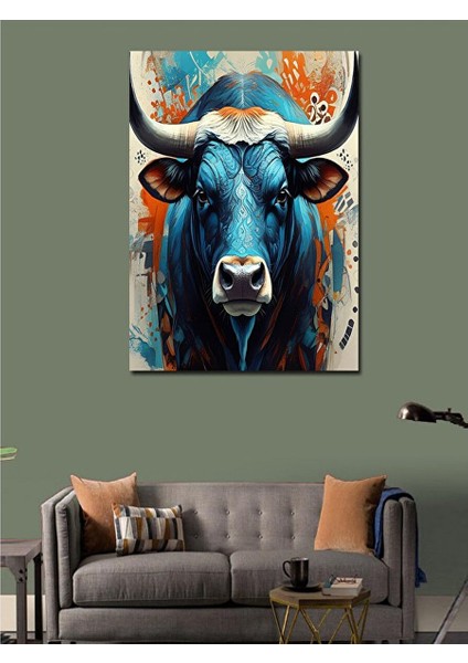 Kanvas Tablo Öfkeli Boğa 70X100 cm modelleri