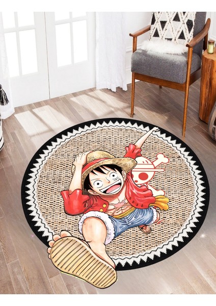 One Piece Luffy 3D Halı – Kaymaz Taban, Özel Süngerli Yüzey, Makinede Yıkanabilir Anime Halı