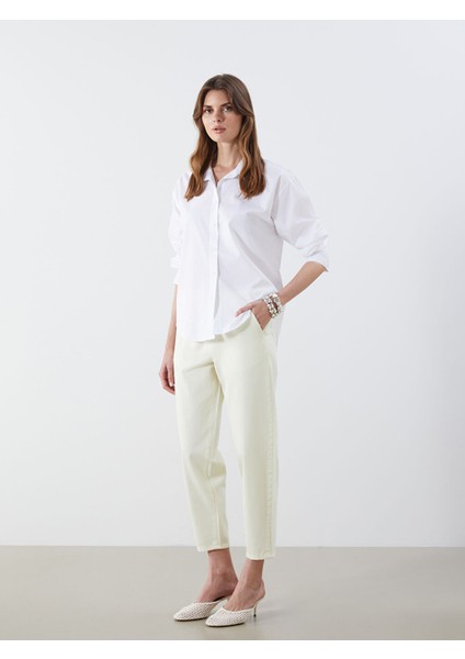 Yeni Sezon Beli Lastikli Balloon Fit Kadin Jean Pantolon - S5JF64Z8