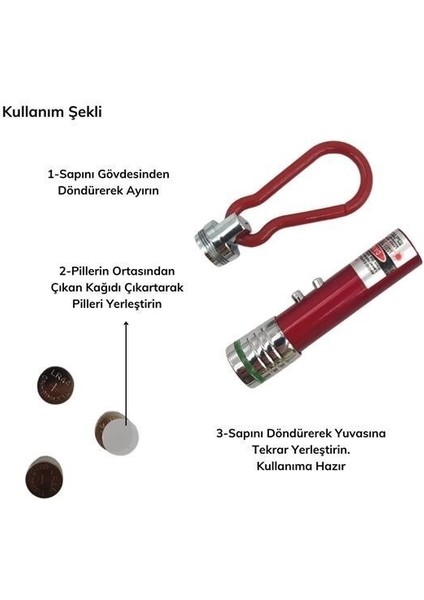 Omb Store 3 Fonksiyonlu Kırmızı Beyaz Işıklı LED Lazer Kedi Köpek Oyuncak Anahtarlık indirimleri