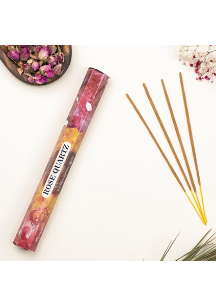 Pembe Kuvars Aromalı Doğal Premium Çubuk Tütsü