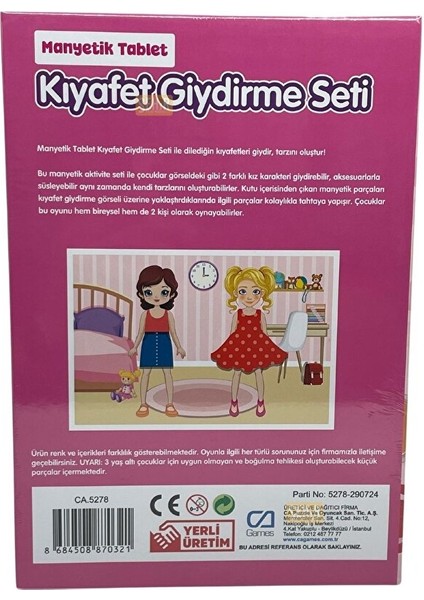 4+ Yaş 72 Parça Kız Çocuklar Için Manyetik Kıyafet Giydirme Seti Eğitici Aktivite Oyunu modelleri