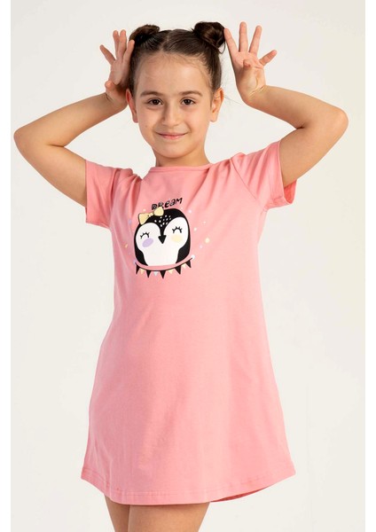 Pamuklu Kız Çocuk Kısa Kol Gecelik , 212663
