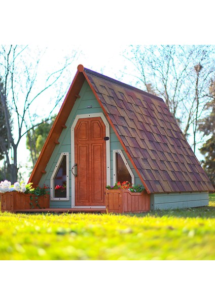 Ahşap Üçgen Çocuk Oyun Evi Aframe Playhouse
