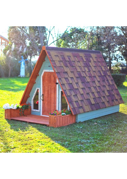 Ahşap Üçgen Çocuk Oyun Evi Aframe Playhouse