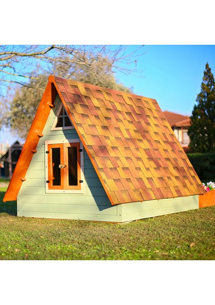 Ahşap Üçgen Çocuk Oyun Evi Aframe Playhouse