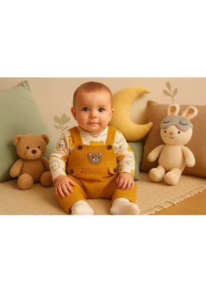 Ayı Nakışlı Erkek Bebek Tulum 3’lü Tulum Seti – Zıbın, Tulum ve Çorap | 3-6-9 Ay Bebek Kıyafeti indirimleri