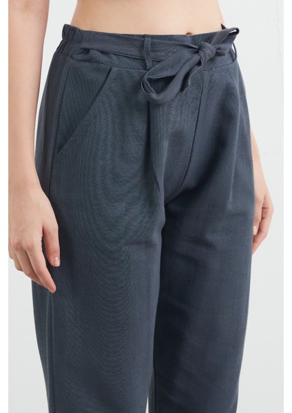 Beli Bağlamalı Straight Keten Pantolon indirimleri
