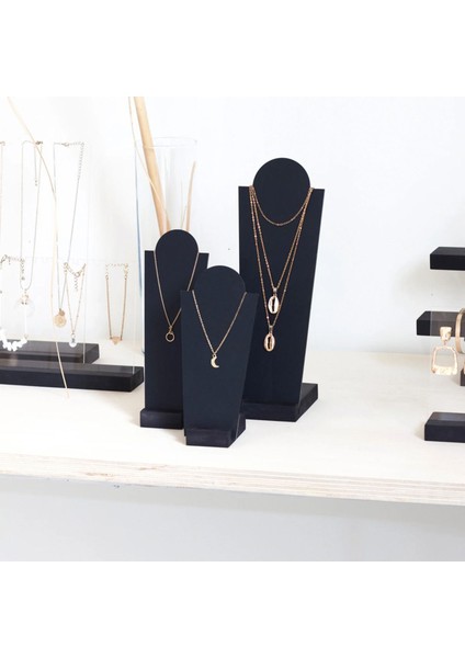 3'lü Mat Siyah Kolye Standı Seti, Takı Düzenleyici ve Saklama Çözümü fiyatları