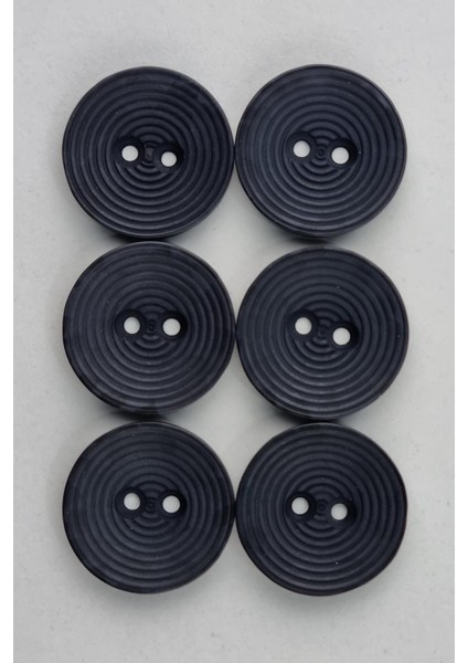 Akrilik Yuvarlak Daire Desenli Mat Koyu Lacivert Kaban Çeket Hırka Yelek Düğmesi 6 Adet