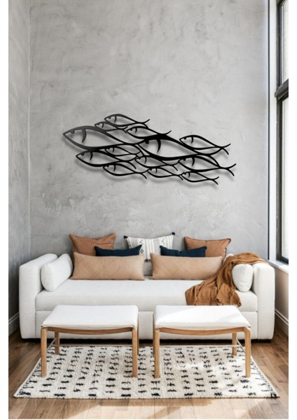 Family Fish Modern Metal Duvar Dekoru
