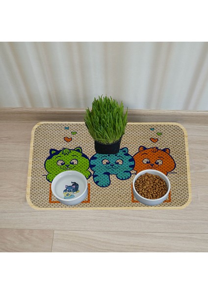 Kedi̇ Köpek Mama ve Su Kabi Alti Paspasi + Tirmalama 43 x 75 cm fiyatları