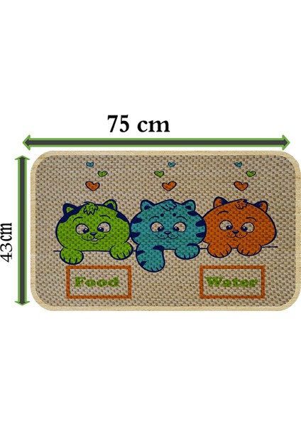 Kedi̇ Köpek Mama ve Su Kabi Alti Paspasi + Tirmalama 43 x 75 cm modelleri