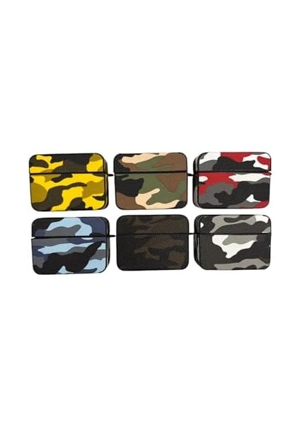 Airpods Pro/pro 2 ile Uyumlu Kamuflaj Desenli Premium Koruyucu Kılıf + Karabina Klipsli, Dayanıklı ve Şık Silikon Kılıf (No4) fiyatları