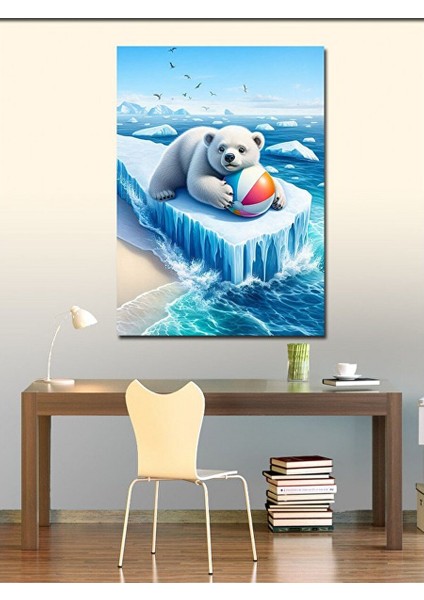Kanvas Tablo Yavru Kutup Ayısı ve Topu 70X100 cm fiyatları