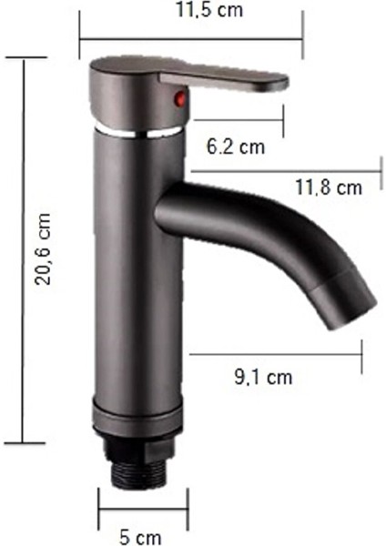 Antrasit Gri Mix Lavabo Bataryası F2 Model 21 cm fırsatları
