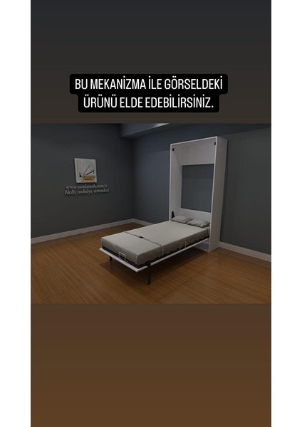 Akıllı Mobilya Tek Kişilik Dikey Açılır Duvar Yatağı Mekanizması (Kendi̇ Duvar Yatağini Yap) 100X200 cm