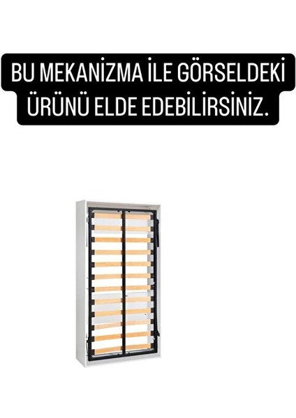 Akıllı Mobilya Tek Kişilik Dikey Açılır Duvar Yatağı Mekanizması (Kendi̇ Duvar Yatağini Yap) 100X200 cm