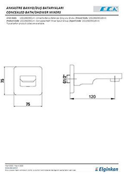 Eca Ankastre Banyo Bataryası Çıkış Ucu Mat Siyah 102159205C1-K fiyatları