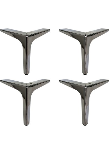 15 cm Elegance Lüks Metal Mobilya Koltuk Baza Ayağı Gümüş 4 Adet