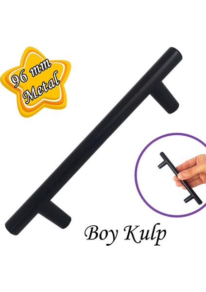 Boy Kulp Mat Siyah 96 mm Kulp Mobilya Mutfak Dolabı Çekmece Dolap Kapak Kulpu Kulbu Metal Kulpları