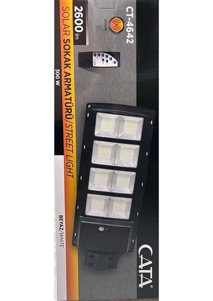 CT-4642 300 W Güneş Enerjili Solar Sokak Armatürü 6400 K Beyaz Işık
