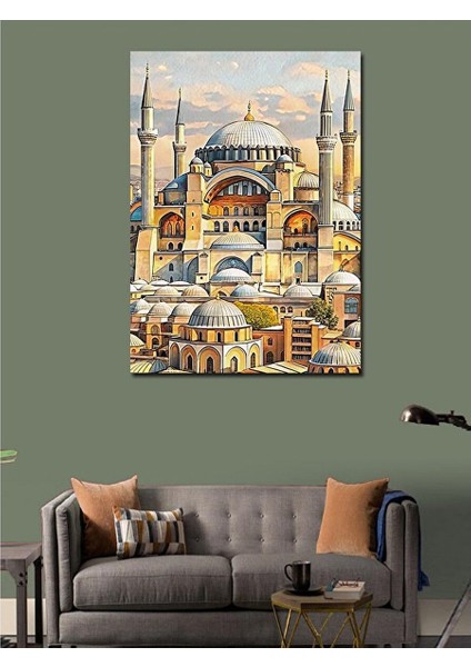 Kanvas Tablo Yağlı Boya Sultanahmet Camii 70X100 cm fiyatları
