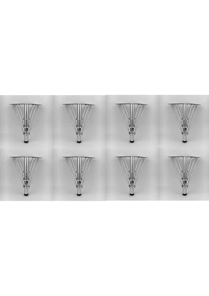 Venüs Model 15 cm Krom Metal Mobilya, Dolap, Koltuk, Tv Ünitesi Ayakları (8 Adet) Ayak