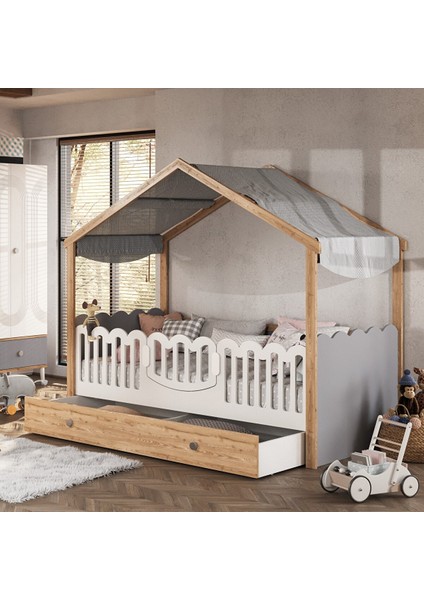 Fiona Gri Montessori Karyola Altı Sandık Gri modelleri