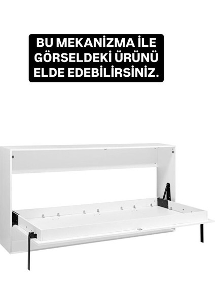 Akıllı Mobilya Ahşap Kasalı Yatay Duvar Yatağı Mekanizması (Kendi Duvar Yatağını Yap) 160X200 cm fırsatları