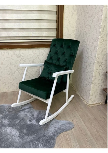 Trend Lake Zümrüt Yeşil Kapitoneli Sallanan Sandalye Dinlenme Emzirme Baba Tv Okuma Koltuğu Berjer Yeşil modelleri