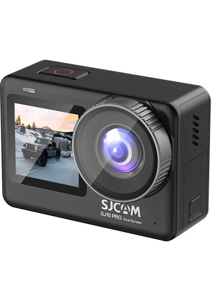 SJ10 Pro Dual Screen 20MP 5ghz Wifi 4K60 UHD 154° Geniş Açı 2.33' Çift Ekranlı 240FPS Ağır Çekim Kılıfsız 5m Dalış 6-Eksenli Jiroskop H.265 1300MAH Ultra Geniş Batarya Aksiyon Kamerası Siyah