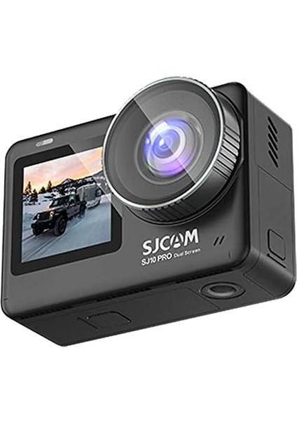 SJ10 Pro Dual Screen 20MP 5ghz Wifi 4K60 UHD 154° Geniş Açı 2.33' Çift Ekranlı 240FPS Ağır Çekim Kılıfsız 5m Dalış 6-Eksenli Jiroskop H.265 1300MAH Ultra Geniş Batarya Aksiyon Kamerası Siyah