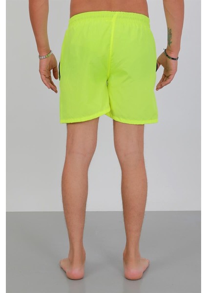 Akbeniz Erkek Fermuarlı Cepli Deniz Şortu Neon Yeşil