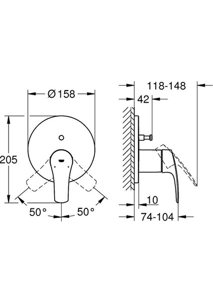 Eurosmart Ankastre Banyo/duş Bataryası - 24043003 indirimleri