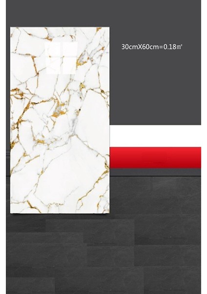 30X60 cm Gold Damar Mermer Desenli Kendinden Yapışkanlı Mutfak Banyo Wc Kaplama Pvc Panel MR10