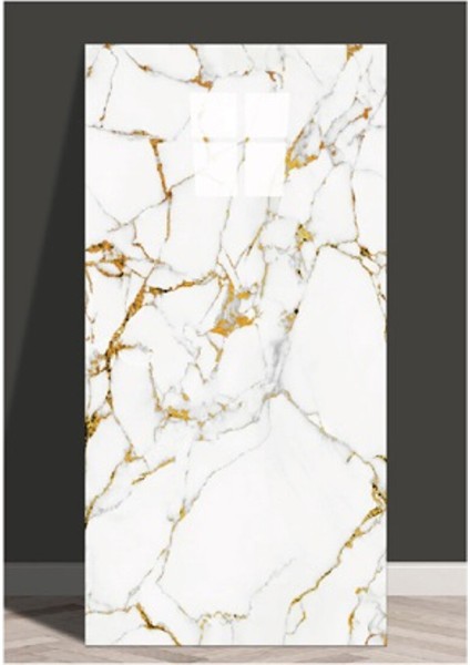 30X60 cm Gold Damar Mermer Desenli Kendinden Yapışkanlı Mutfak Banyo Wc Kaplama Pvc Panel MR10